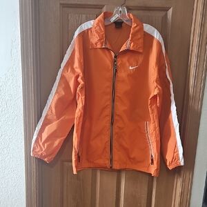 Vintage Nike Orange and White Track Jacket Sz M Polyester Nylon